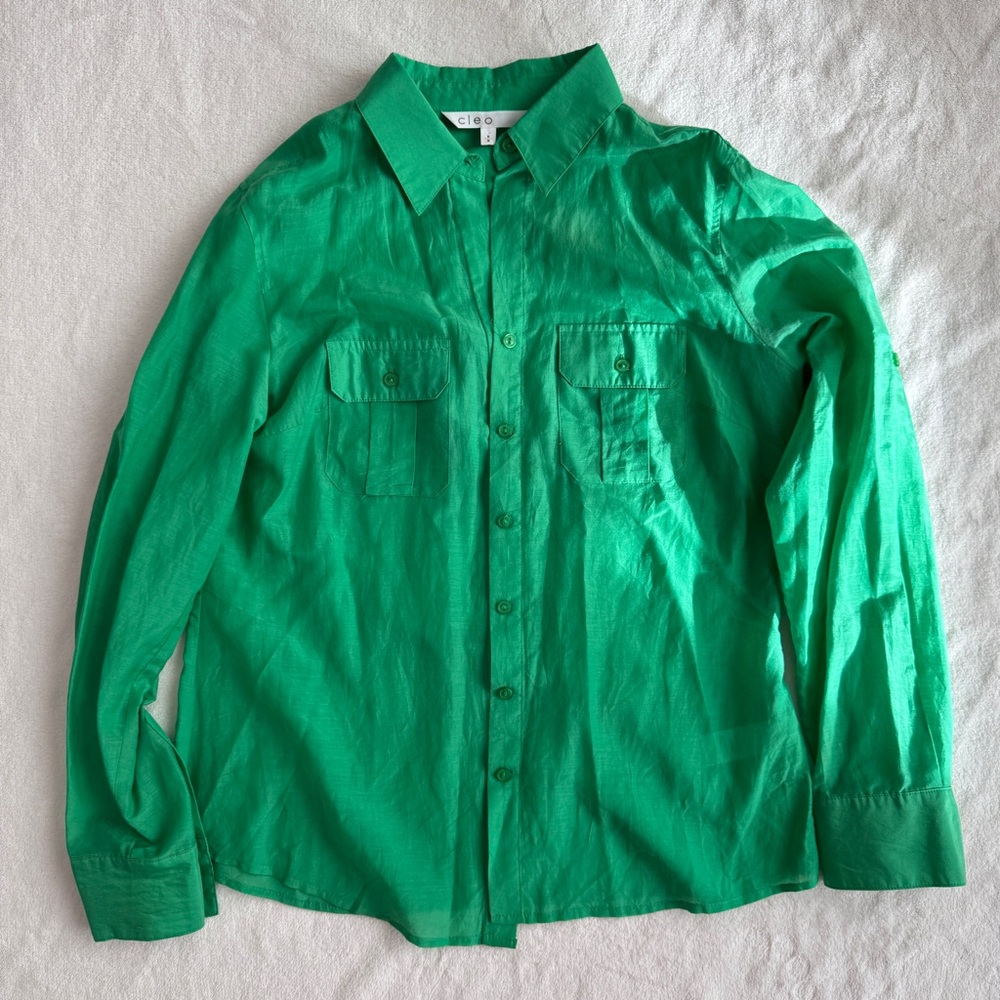 cleo Emerald Green Button-Down Shirt